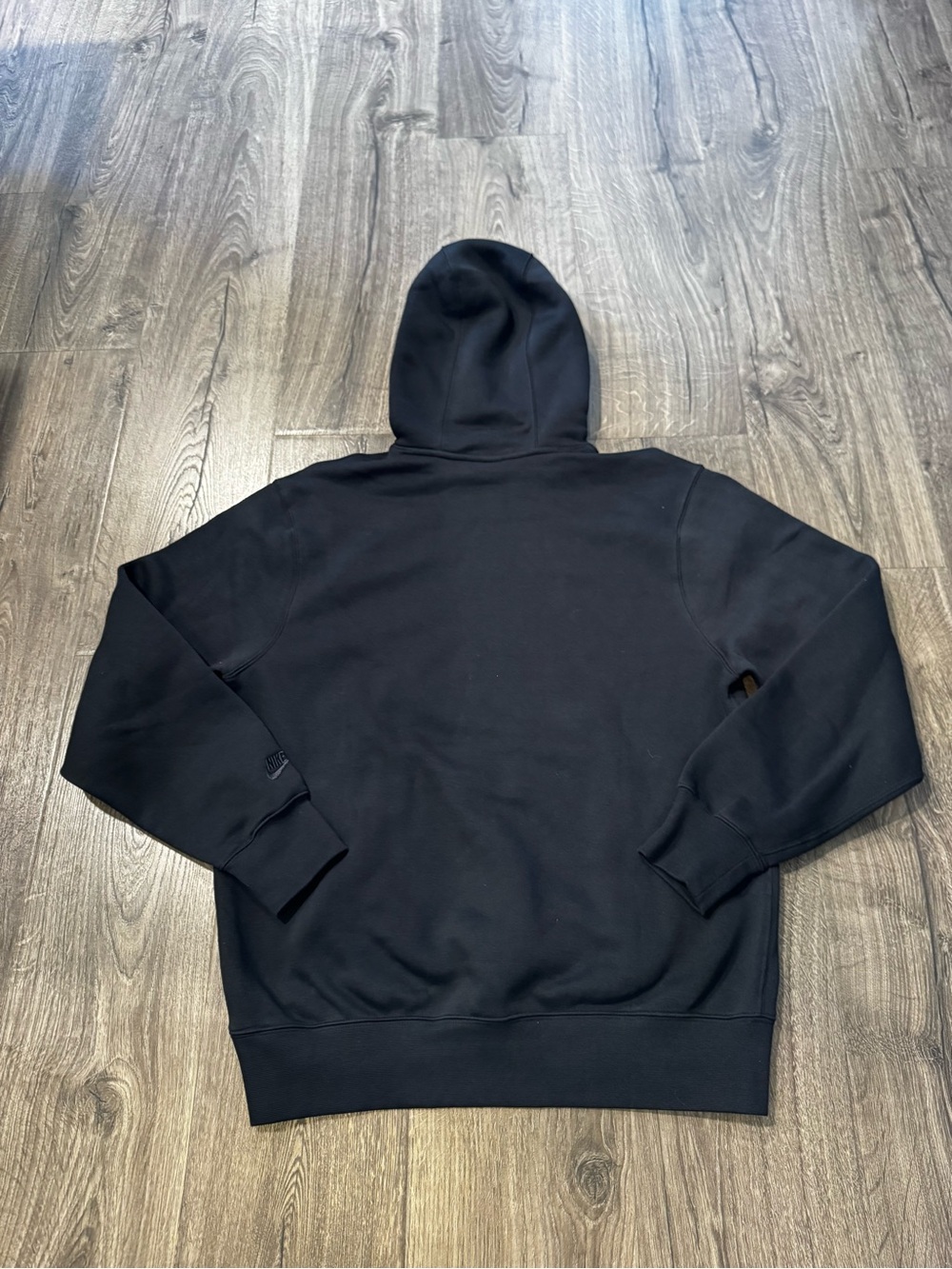 Nike Sportswear Club Black Hoodie Blue and White Swoosh New Size Medium Men - Picture 10 of 12
